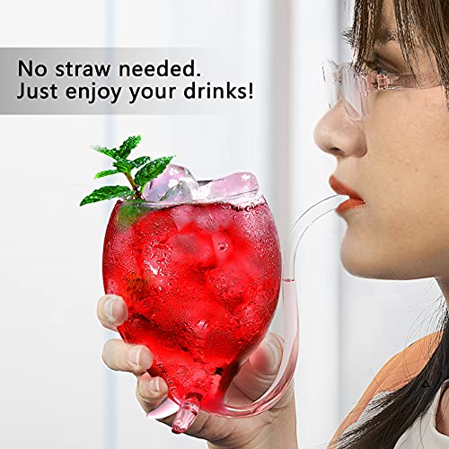 Inftyle Gift Set-Vampire Wine Glass Set Of 2 Cocktail Glass 12Oz With Drinking Tube Straw Creative Glass Decanter Cups Mugs For Wine Champagne Juice Home Bar Party Club Glassware Barware Tool #TOP2
