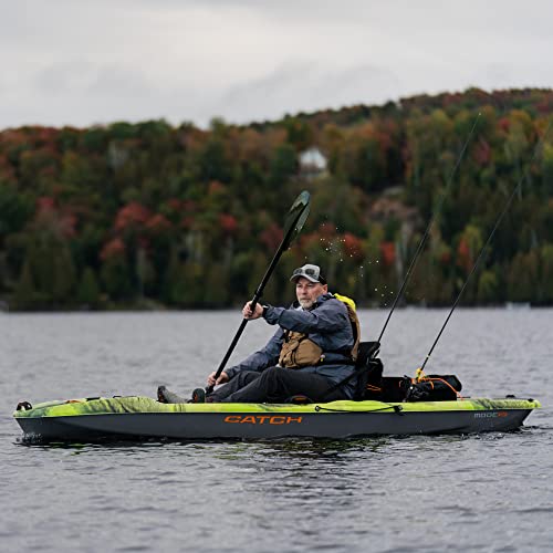 Pelican Catch Mode 110 Fishing Kayak - Premium Angler Kayak With Lawnchair Seat - 10.5 Ft. & Universal Canoe, Kayak & Stand Up Paddle Sup Cart Carrier #TOP2