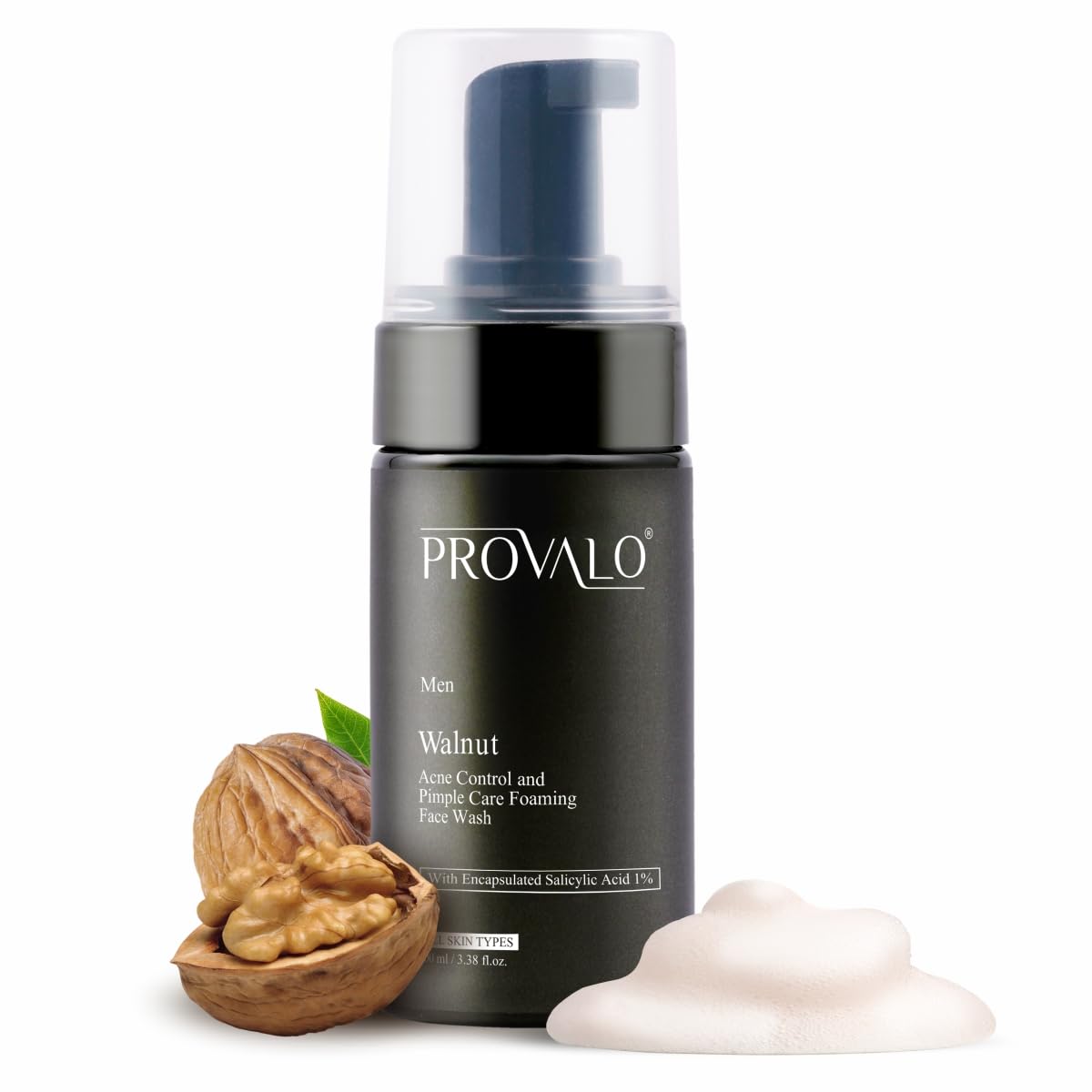 Provalo Walnut Acne Control And Pimple Care (Salicylic Acid- 1%) Foaming Face Wash (Men) - 100ml