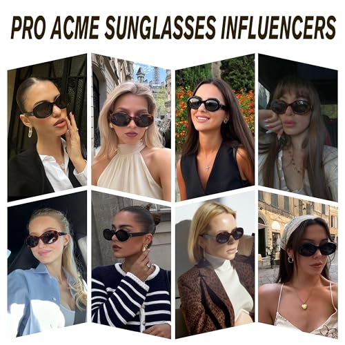 Pro Acme Trendy Oval Sunglasses,Retro Chunky Thick Frame UV400 Protection Shade Glasses for Women Men2