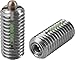 Kipp 03056-A2 Stainless Steel Spring Plungers with Standard End Pressure, Long-Lok, Pin Style, Hexagon Socket, Inch, Natural Finish, 1/4"-20" Thread (Pack of 5)