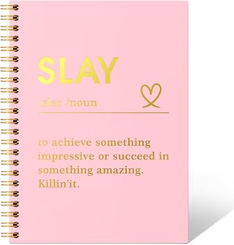 Slay Definition Spiral Notebook Gifts for Women Girl Boss Lady | 160 Pages Hardcover, Feminist Journal Gifts For Bestie, Motivational Gifts, Empowered Strong Woman Gifts, Boss Lady Present