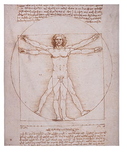 MuseARTa BT-LV-VM-V424308 Unisex Beach Towel with The Vitruvian Man by Artist Leonardo da Vinci Made of Cotton 144 x 180 cm - Image 2