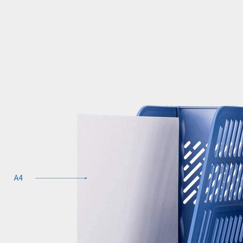 Portadocumenti, portariviste, ripiano portaoggetti in plastica, Portadocumenti a 4 Scomparti, Resistente, per Ufficio, Grigio