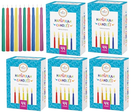 Bougies pour Hanukkah multicolores pack 44 pièces bougie fête juive Hanikke