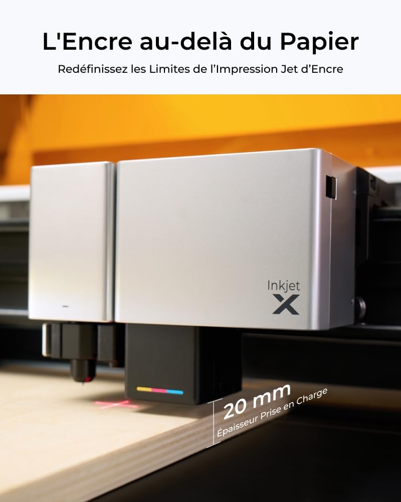 xTool Module d'Impression Jet d'Encre pour M1 Ultra pour Couleur sur Bois, Toile, Argile, Papier, Cuir, Papier Photo, et Plus, 1 Cartouche Incluse