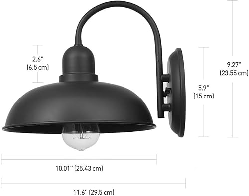 Miniatura 2 de GLOBE Electric 44350 Donahue - Aplique de pared para interiores y exteriores, 1 luz, negro mate, bombilla incluida, 220 lúmenes