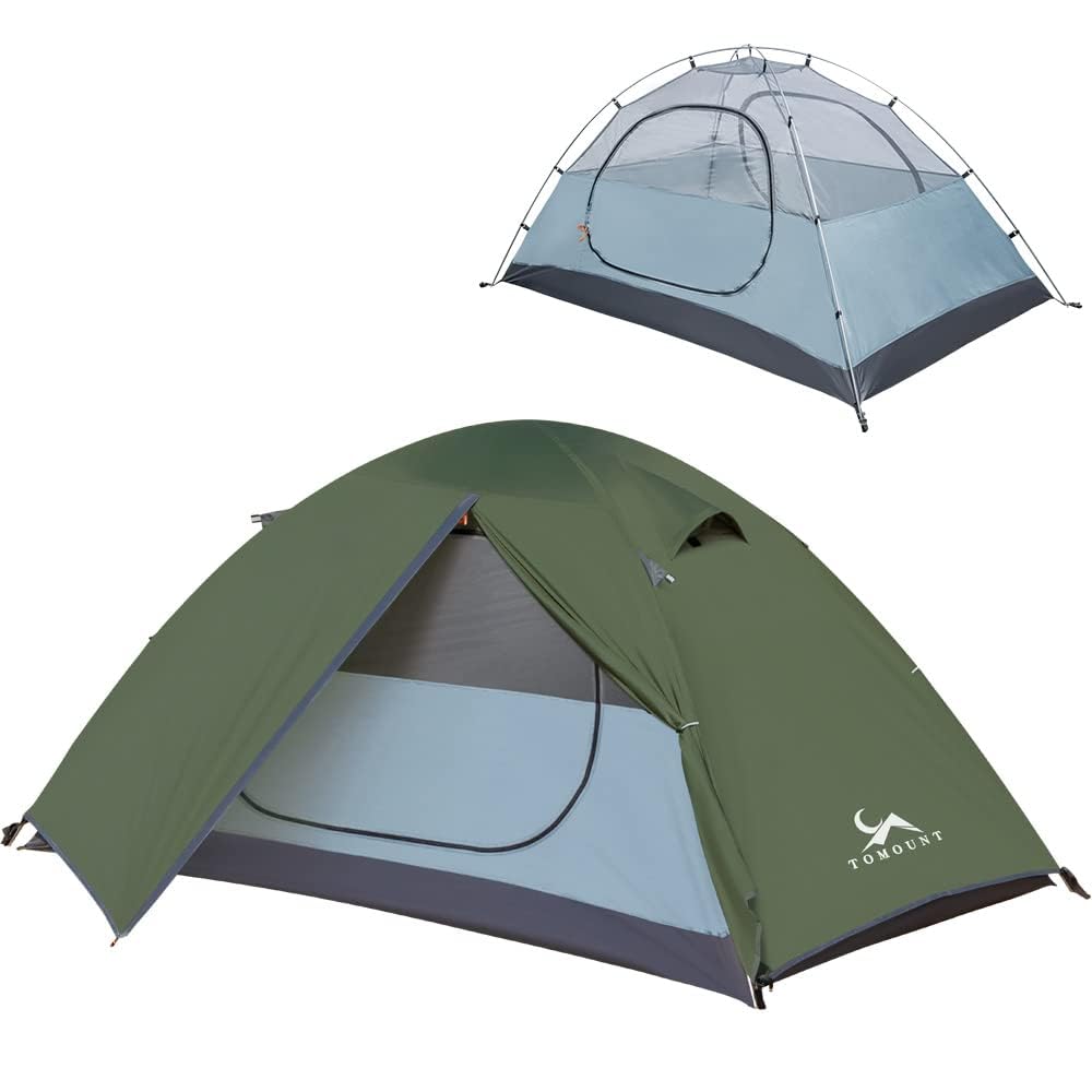 MC TOMOUNT Backpacking Tent 1-2 Person Waterproof Lightweight Double Layer Free-Standing Aluminum Pole for Outdoor Camping Hiking 4 Season