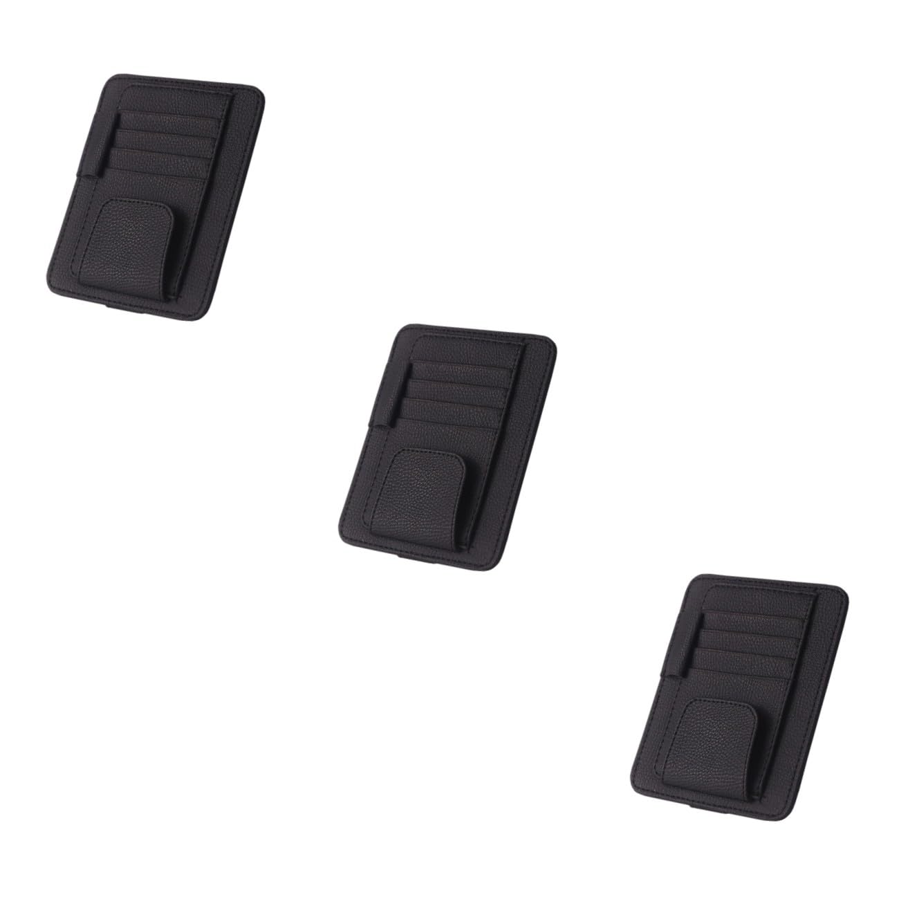 SHERCHPRY 3piezas Organizador De Visera Solar para Coche Funda De Almacenamiento De PU Negro para Gafas Teléfonos y Accesorios De Automóvil Compatible La Mayoría De Vehículos