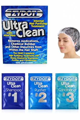 Shootclhear Zydot Ultra Clean Shampoo Kit for Detoxing and Cleansing Hair Folicle. Detox Cleanse with Toxin Removal. Shower Cap Included Immediate Use