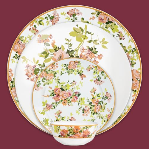 Image of Larah by Borosil 29pc Opalware Amora Dinner Set for Family of 6 | Microwave & Dishwasher Safe Crockery Set for Dining & Gifting | Plates & Bowls
