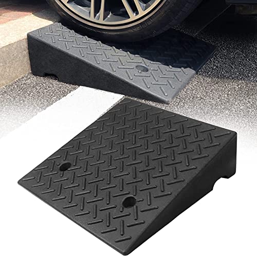 bimiti Rampe de seuil de porte en caoutchouc antidérapant pour allée, voiture, fauteuil roulant, lampe de chargement, moto, vélo, hauteur 13,5 cm Cover