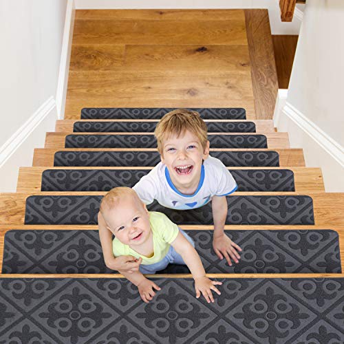 CrystalMX Non-Slip Carpet Stair Treads, Anti Moving Grip and Beauty Rug Tread Safety for Kids Elders and Dogs, 30