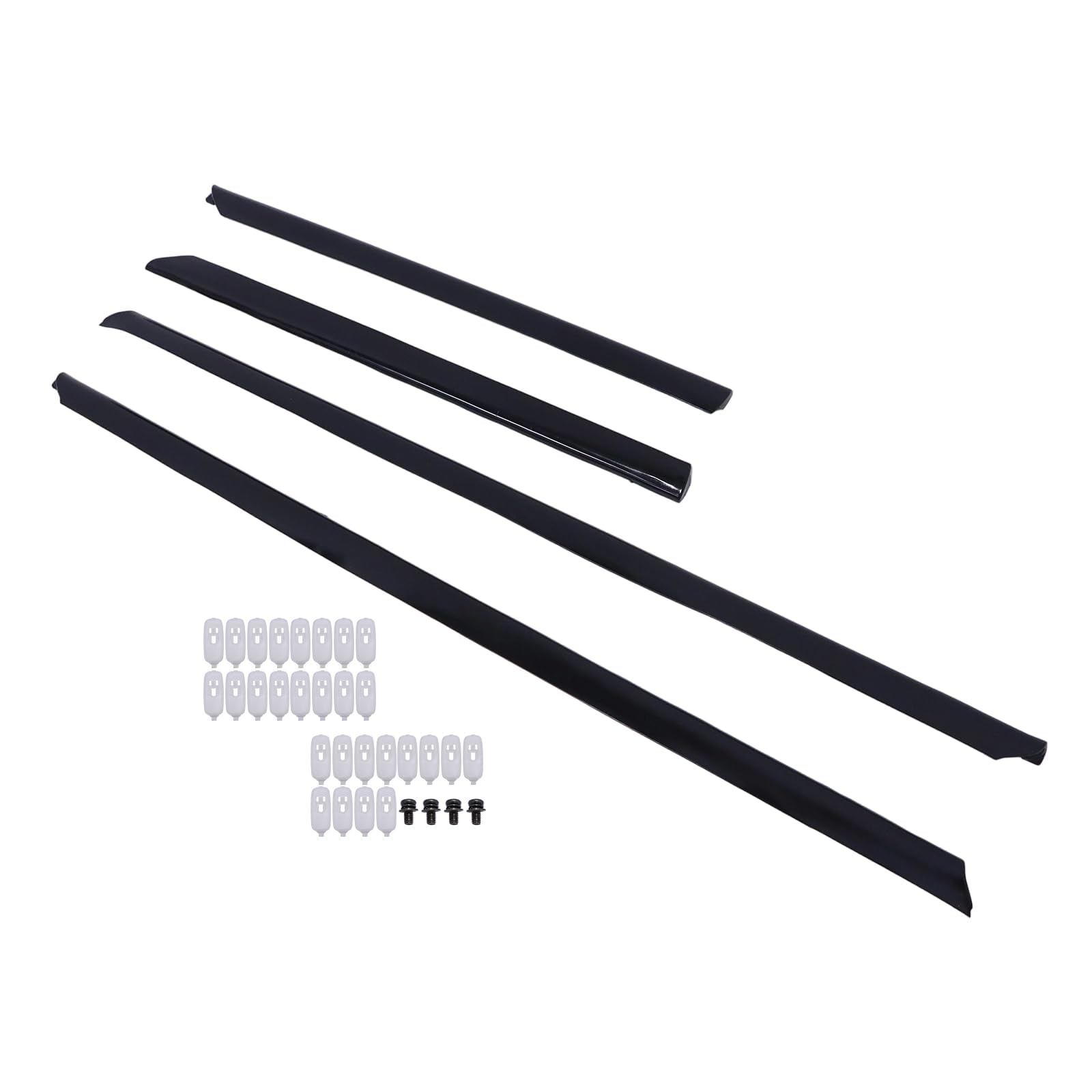 4 x Zierleisten Türleisten + Clips Satz Kompatibel mit Audi A4 B5 Limousine Avant 8D0853959B01C 8D0853960B01C 8D0853969B01C