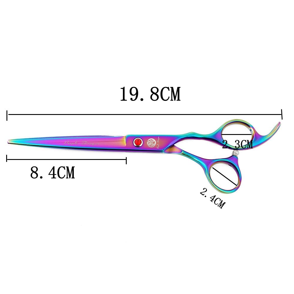 Purple Dragon 7.0 inch Rhinestone Decoration 3PCS Pet Grooming Scissors Dog Hair Cutting & Thinning Shears Set