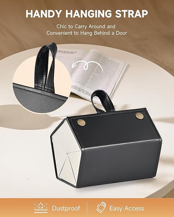 UGU ZONE 5 Slot Foldable Sunglasses Organizer Case | Portable Eyewear Storage Box with Magnetic Closure | Travel Glasses Holder for Men & Women | Protective Specs Display Case (Black) 1