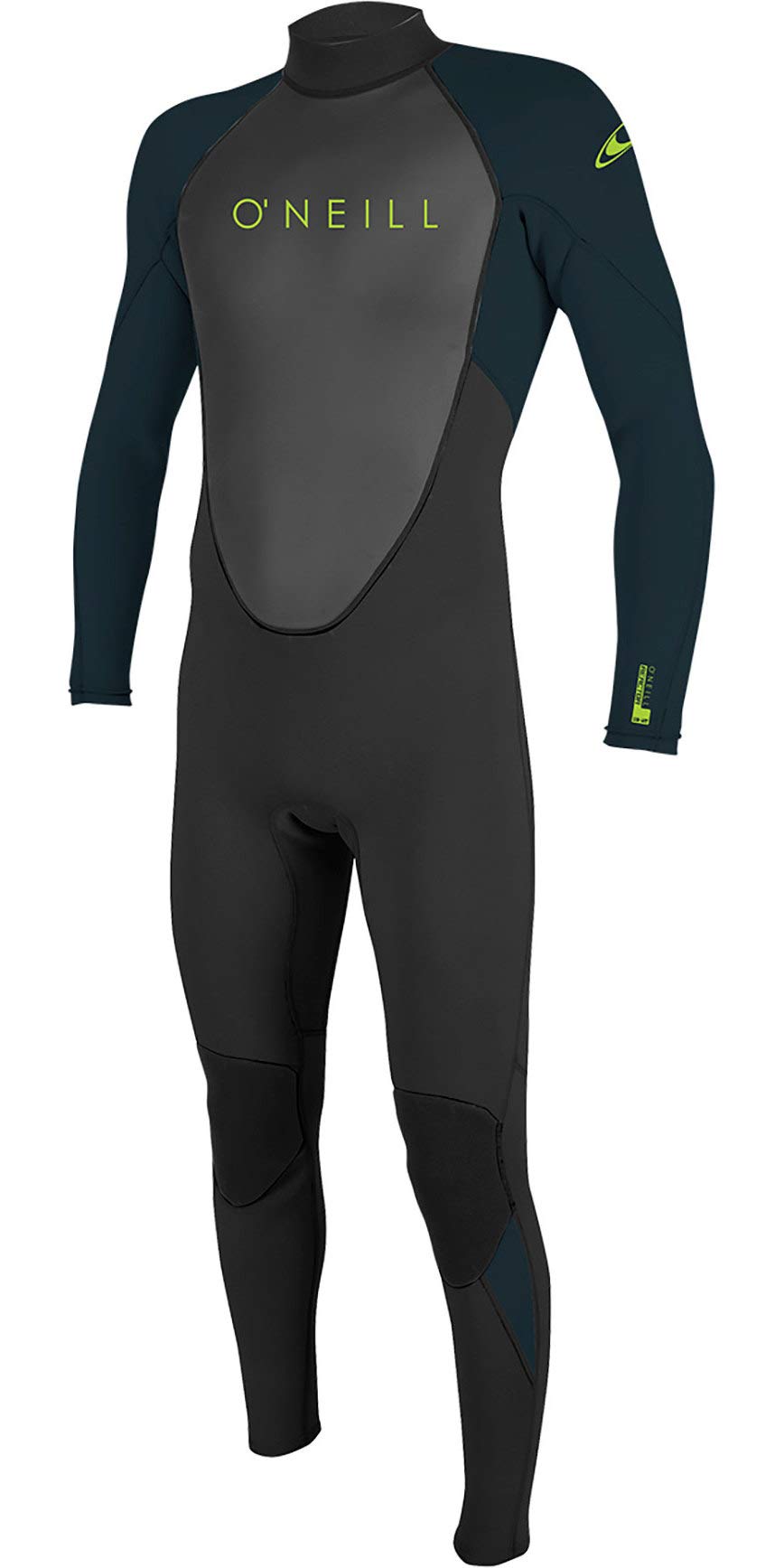 O'Neill Wetsuits Boys' Reactor II Back Zip Full Wetsuit, Black/Slate, Size 8