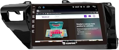 Miniatura 48 de Kunfine Navegación Android para coche, radio GPS estéreo, pantalla de cámara inversa de 10 pulgadas, pantalla táctil IPS Headunit Tablet Pad Media