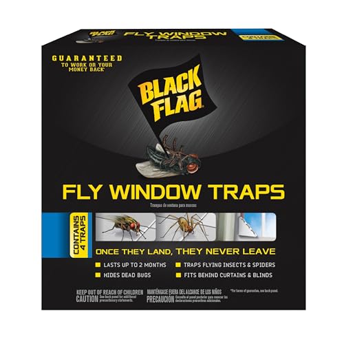 Black Flag Fly Window Traps, 4 Count (Pack of 12)