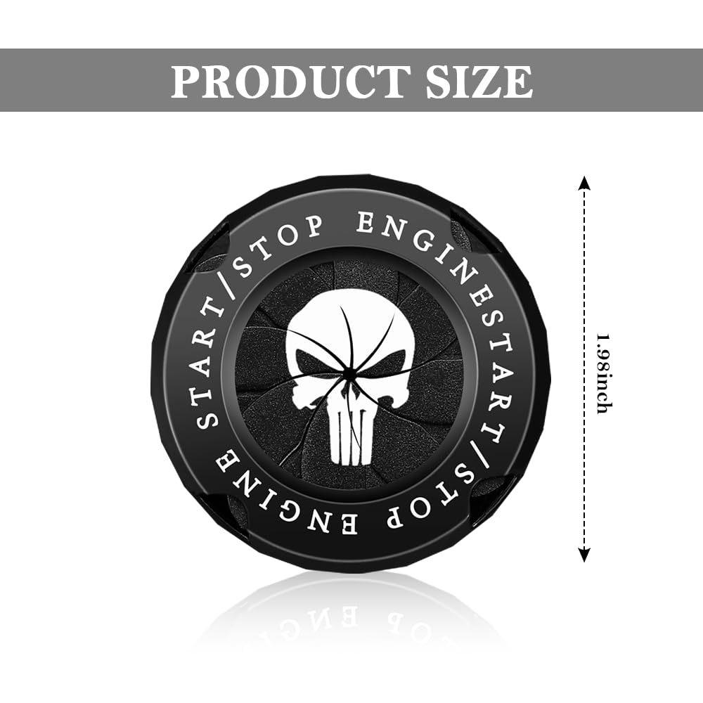 Car Start Button Cover - Metal Rocker Switch Protector, Universal Fit For Most Round Ignition Buttons (Black)