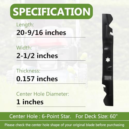 742P05620-X Mower Blades - Blade Dimensions