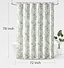 Awellife Sage Green Shower Curtain,Long Cotton Flo... #4