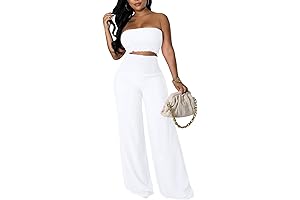 Alluring Vacation Garb for Women: Crop Top and Pants Ensembles