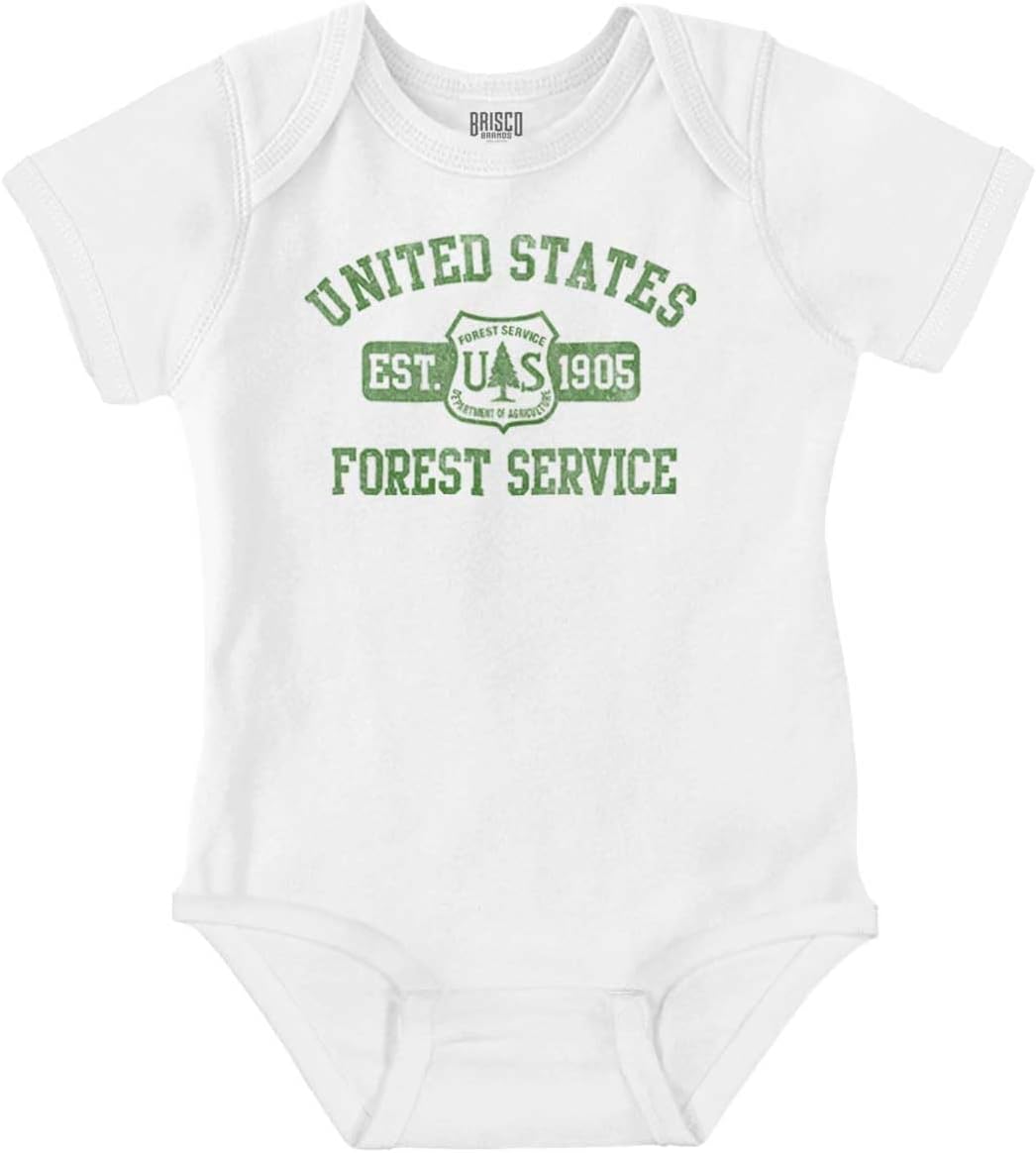 Brisco Brands United States Forest Service Camping Baby Romper Boys or Girls