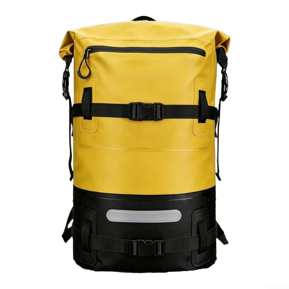 Wodoodporny plecak PCW 35 l, plecak na wędrówki, kemping, narciarstwo, torba sportowa na świeżym powietrzu z regulowanymi paskami - szary czarny 30 x 23 x 53 cm (gł.)