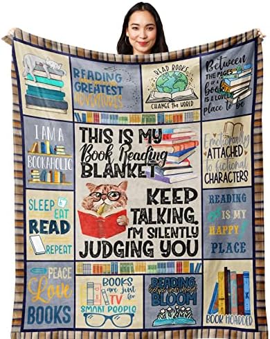 POQUSH Book Lovers Gifts,Gifts for Book Lovers Women/Reader,Librarian Gifts,Book Reader Gifts,Book Club/Bookworm/Reading Gifts for Book Lover Bookish,Literary Gifts Blanket 60"x50"