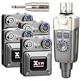 Xvive U4R4 Wireless in-Ear Monitor System Professional IEM System,1 Transmitter and 4 Beltpack Receiver for Studio, Band Rehearsal,Live Performance(U4R4)