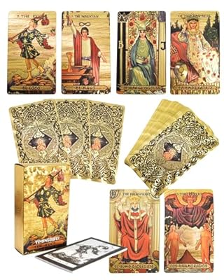 YIMINGOUFEI Baraja de Tarot Bilingüe, 78 Cartas Rider-Waite + 2 Cartas de Recambio, en Español e Inglés, Incluye Folleto Guía de 28 Páginas, Diseño Estilo Medieval, Empaque Ideal para Viajes | Ya disponible en tu tienda friki favorita! En mundofriki.es!