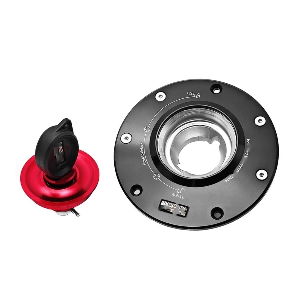 Moto TapóN DepóSito Gasolina Tapa Del Tanque De Combustible Con Llave Antirrobo Para Motocicleta Para Ho&n&da CBR600RR 2003-2022, CBR1000RR 2004-2013 Y CB1000R 2008-2016(Red)