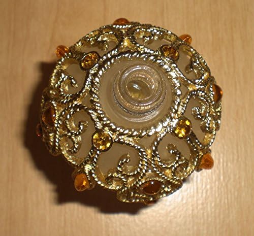Old World-style Topaz Gold Frosted Glass Perfume Bottle