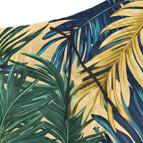 Men's Swim Trunks Size S Leaf Printing with Mesh Lining Soft Breathable Quick Dry Beach Shorts Blue Green4