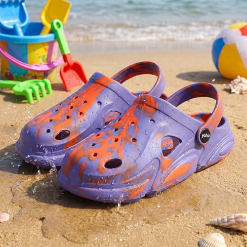 Image of YOHO Splash Multi Color Clogs for Kids, Boys & Girls | Waterproof Monsoon Footwear & Rainy Sandals | Adjustable Strap