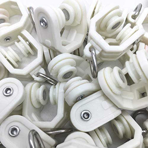 NGe Pulley Accessories Roller Vintage Straight Rail Curved Rail Guide Hook Ring Slide Rail Pulley Curtain Track Rollers Shower Curtain Room Divider DIY Installation Accessories（9mm Dia,100PCS,I-H) - Thumbnail 3