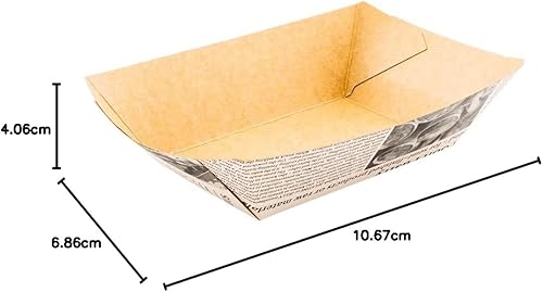 Vista 109 de Restaurantware Papel de periódico Bio Boat - 3" x 2" x 1" - Caja de 50 unidades Newsprint