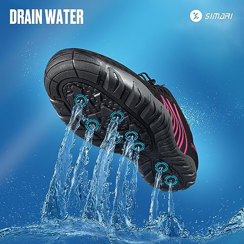 Simari Water Shoes For Women Men Swim Pool Beach Athletic Quick Dry Barefoot Diving Surfing Running Kayaking 223 Black Purple #TOP5
