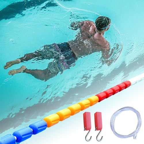 TUOYIBO Professional Swimming Pool Safety Divider Rope, Ultraviolet Protection Swimming Pool Line Safety Fence, Lane Divider Buoy Nylon/Steel Wire Rope (Color : Nylon Rope, Size : 4m(13ft))