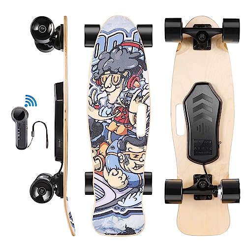 Small Electric Skateboard with Remote Control, 350W, Max 10 MPH, 7 Layers Maple E-Skateboard, load up to 100kg for Adults, Teens, and Kids - Ride-on Skateboard main image 0