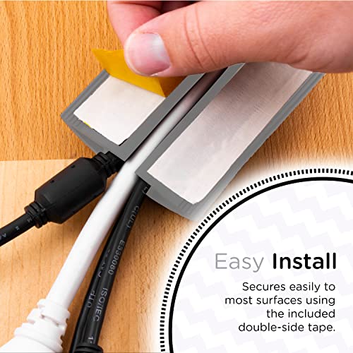 Image of Cordinate 6ft Floor Cord Cover, Cable Protector, Hide Extension Cords, Protect Cords, Prevent Cable Trips, Heavy Duty Cord Hider - Cable Cavity = 0.75 inch (W) x 0.43 inch (H) - Gray