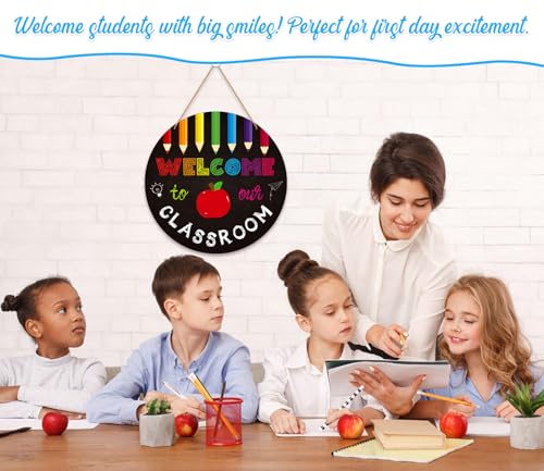 لافتة ترحيب لتزيين باب الفصل الدراسي من جيمينوف - لافتة باب الترحيب بالفصول الدراسية - لافتة ترحيب معلقة للعودة الى المدرسة للمعلمين