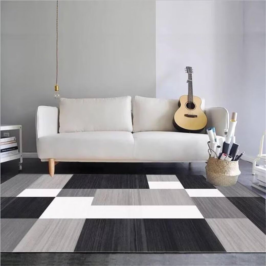 Tapis de chambre ado garçon et déco salon moderne motif géométrique
