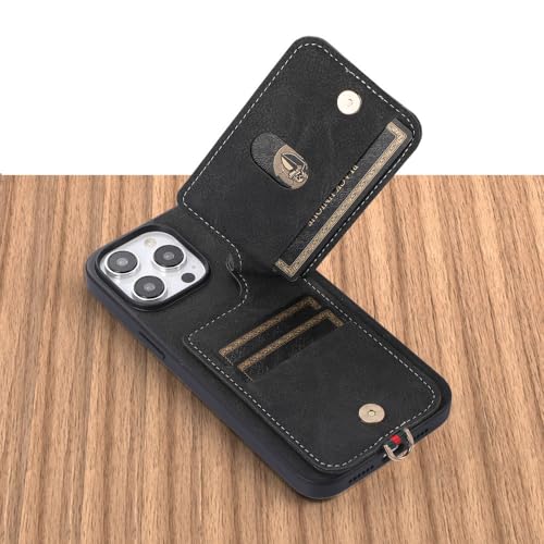 Étui de téléphone en cuir avec dragonne pour iPhone 11 Pro marron antichoc - 5