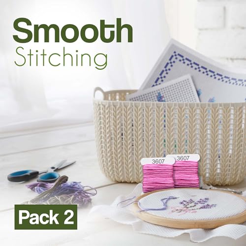 Image of Embroidery Floss Kit and Refills - Cotton Threads - DMC Color Coding for Cross Stitch, String Crafts, Friendship Bracelets