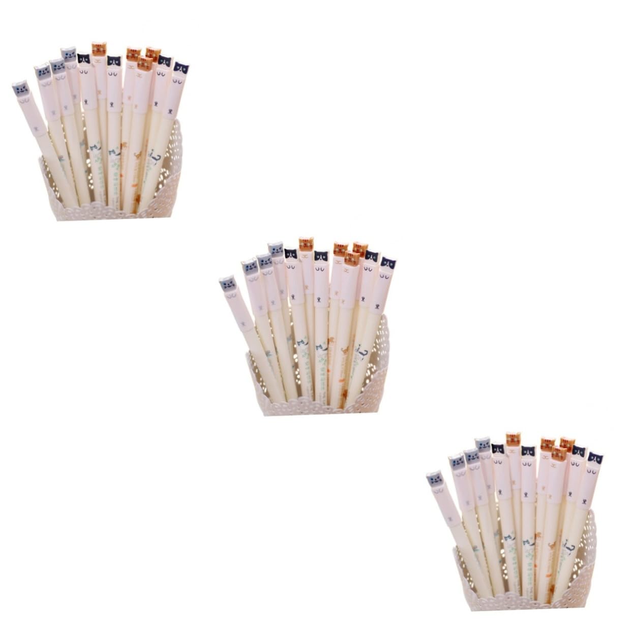 36 Pz Imposta le penne gel penne per gatti gel per gatti a inchiostro nero da 0,38 mm
