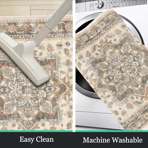 HEBE Boho Kitchen Rugs Set of 3, Non Slip Washable Kitchen Mats for Floor - image 5