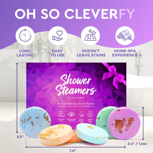 Cleverfy Shower Steamers Aromatherapy Variety Pack of 6 Shower Bombs