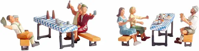 NOCH Biergarten Figuren-Set H0 - Bayerische Tracht für Modellbahn